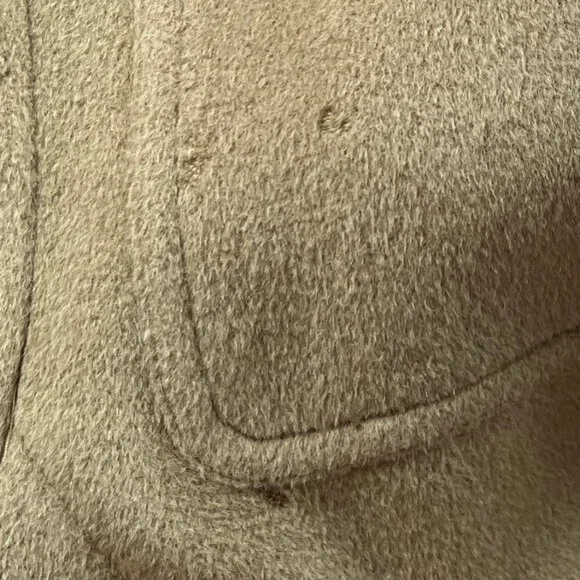 Vintage 100% Cashmere Fur Hood Duffle Jacket Peacoat Toggle Long Winter Pea Coat - Picture 9 of 11